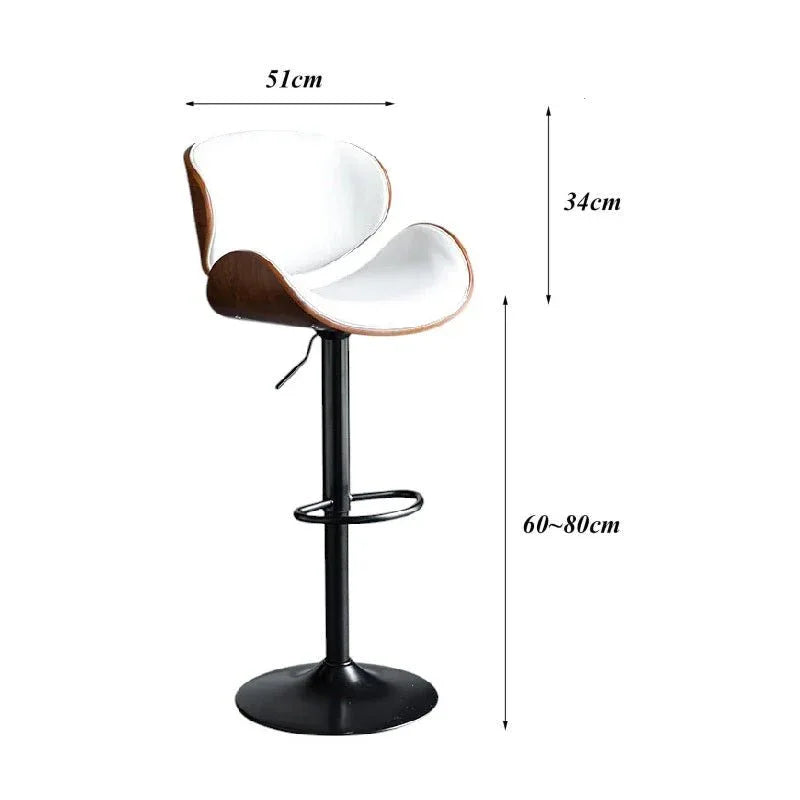 SERENITà European White Modern Bar Stools Swivel Bar Stool Chair Counter Height Barstool with 360 Degree Swivel Seat
