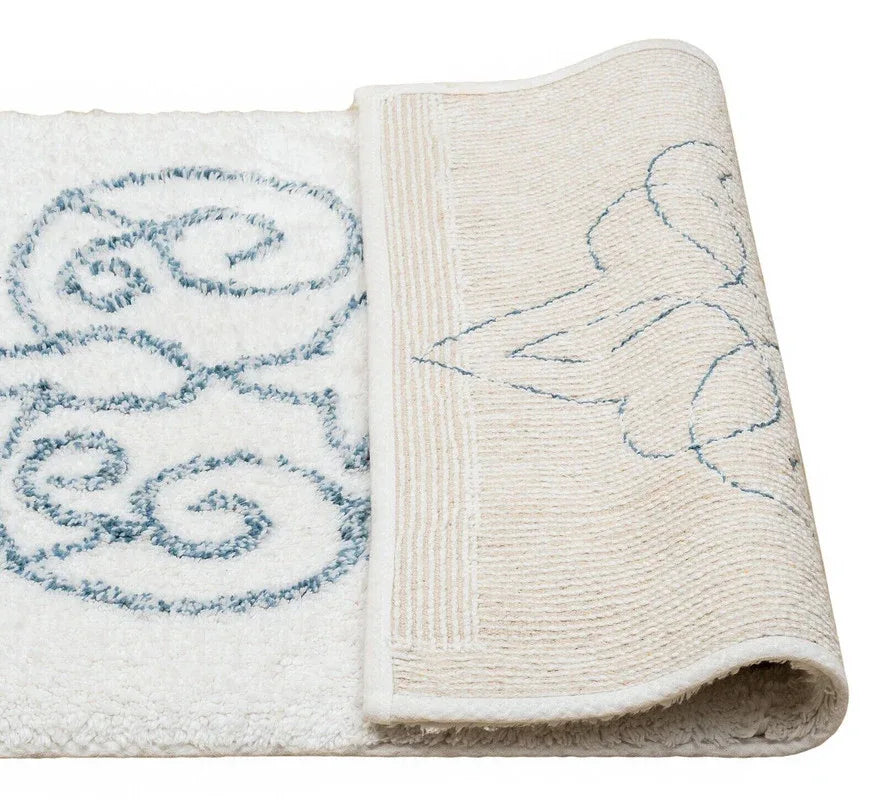 Cotton Medallion Tufted Non Slip Jacquard Bath mat - Mekamart Australia