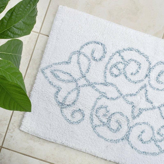 Cotton Medallion Tufted Non Slip Jacquard Bath mat - Mekamart Australia