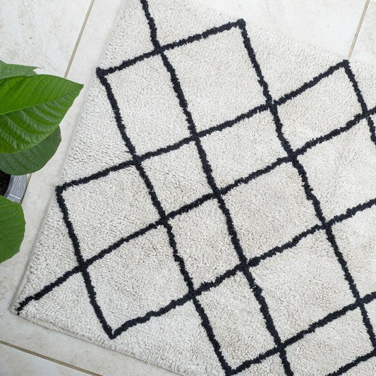 Soft Cotton Bath Rug Tufted Jacquard Design - Mekamart Australia