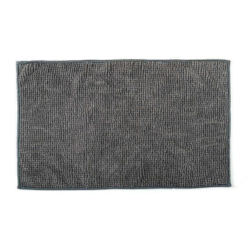 Microfiber Shower & Bathroom Bath Mat Non Slip Soft Pile Design (Dark Grey) - Mekamart Australia