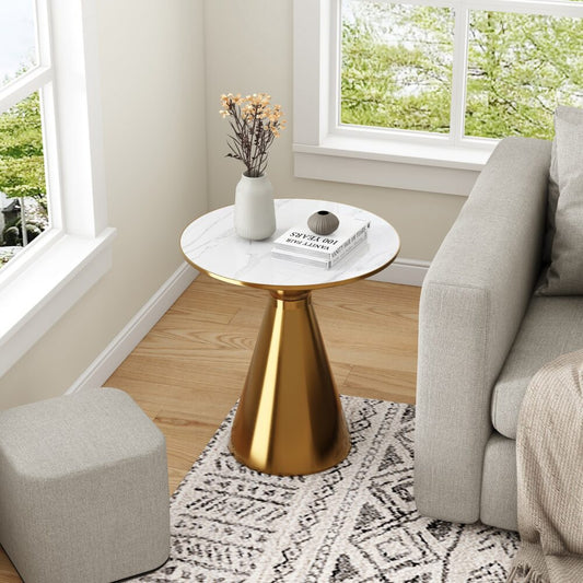 Golden Halo Round Side Table - Mekamart Australia