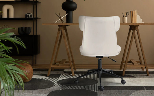 Office Desk Chair - PU Leather Home Office Swivel Chair Computer Seat WHITE - Mekamart Australia