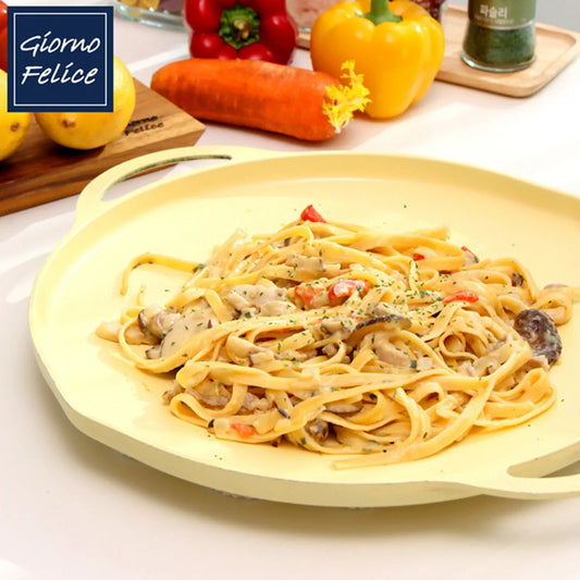 Giorno Felice IH Griddle Pan 34cm Round Ceramic Non-Stick Camping Korean Stew - Mekamart Australia