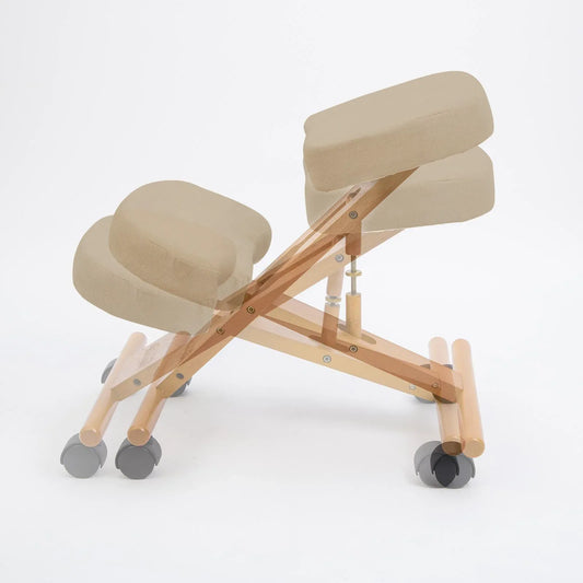 Ergonomic Adjustable Kneeling Chair BEIGE - Mekamart Australia