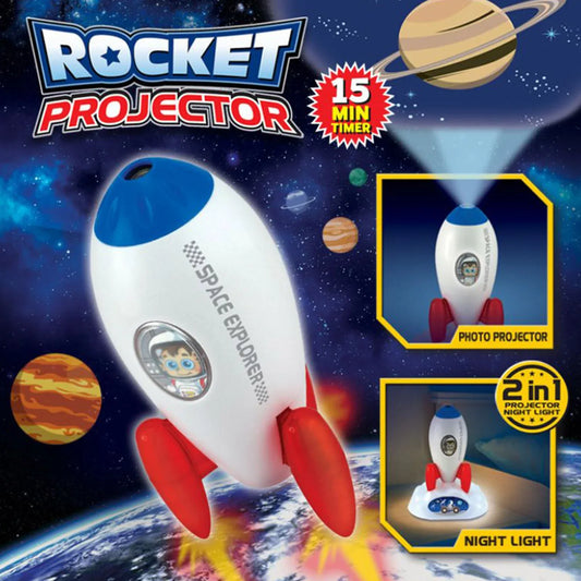 Rocket Projector Night Light Kids STEM Toy - Outer Space Planet - Mekamart Australia