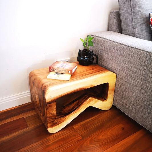 Side table, coffee table or entrance corner table-hand crafted from solid wood - Mekamart Australia
