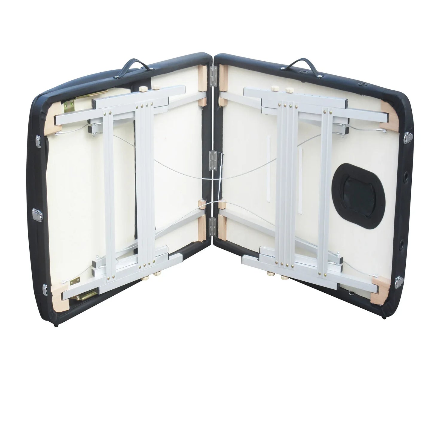 YES4HOMES 3 Fold 5 cm Thickness Foam Portable Aluminium Massage Table Massage Bed Beauty Therapy Black - Mekamart Australia