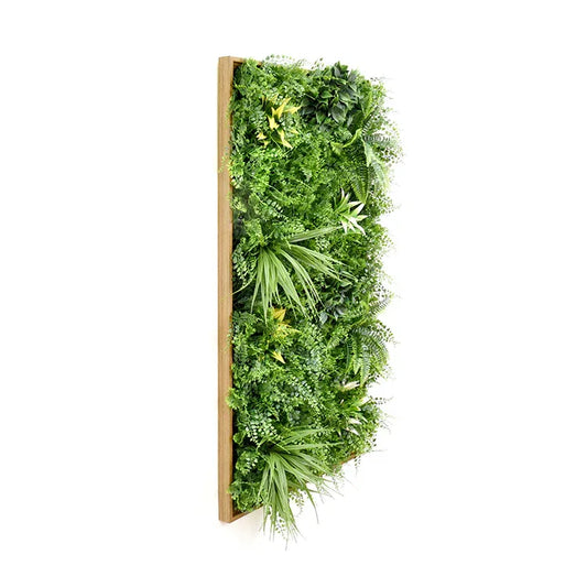 YES4HOMES 3D Green Artificial Plants Wall Panel Flower Wall With Frame Vertical Garden UV Resistant 50X100CM - Mekamart Australia