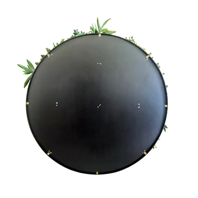 YES4HOMES Artificial Green Wall Plant Panel Disc Garden Flower Art 100cm Grassy UV Resistant-Fireworks Black Frame - Mekamart Australia