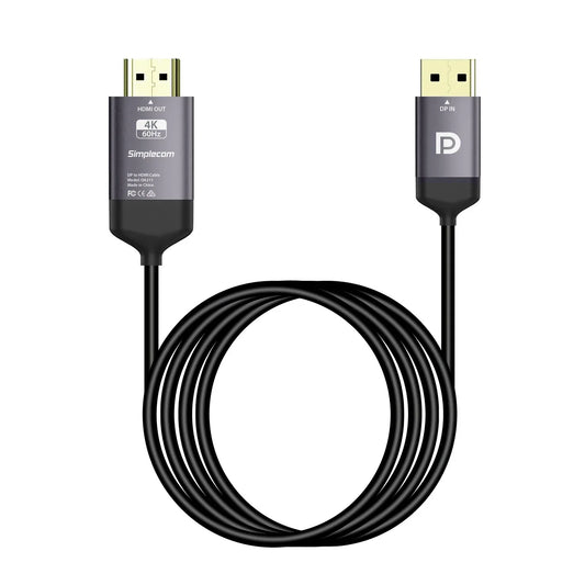 Simplecom DA211 Active DisplayPort to HDMI 2.0 Cable 2M 4K@60Hz - Mekamart Australia