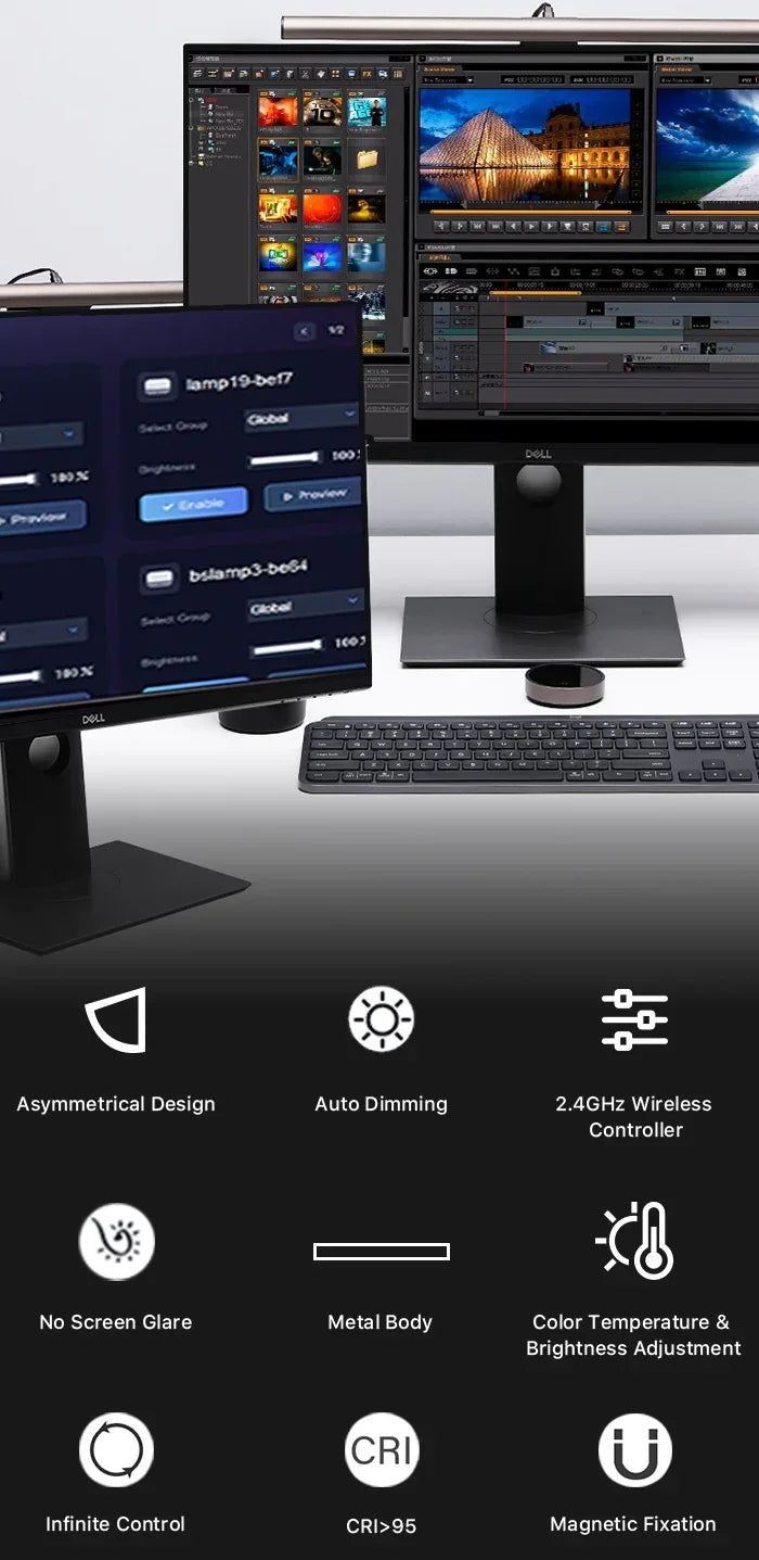 CHOETECH MIX-E1129 Wireless Controlled LED Lamp Monitor Lighting x2 bars - Mekamart Australia