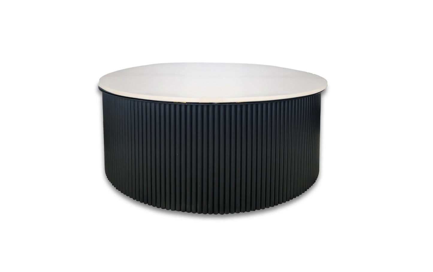 Ripple Black Coffee Table - White Marble - Mekamart Australia