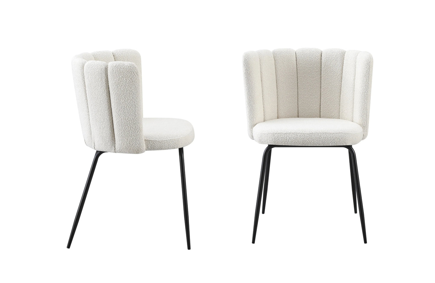 Amelia Boucle Beige Dining Chairs - Set of 2 - Mekamart Australia