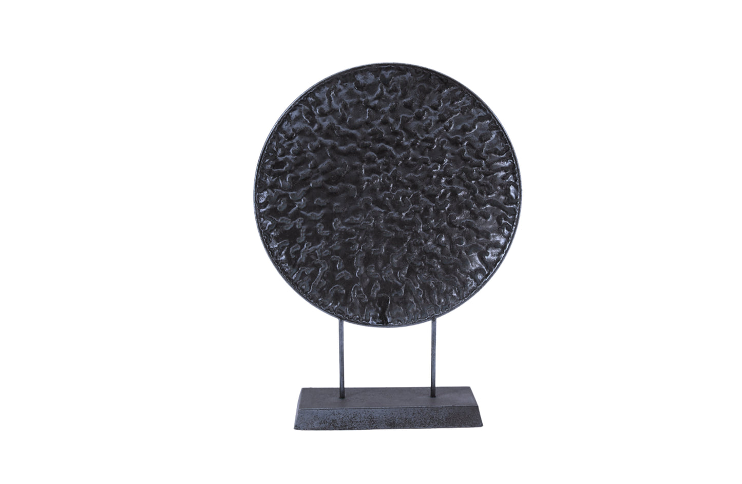 Round Pressed Gold Table Decor - Black