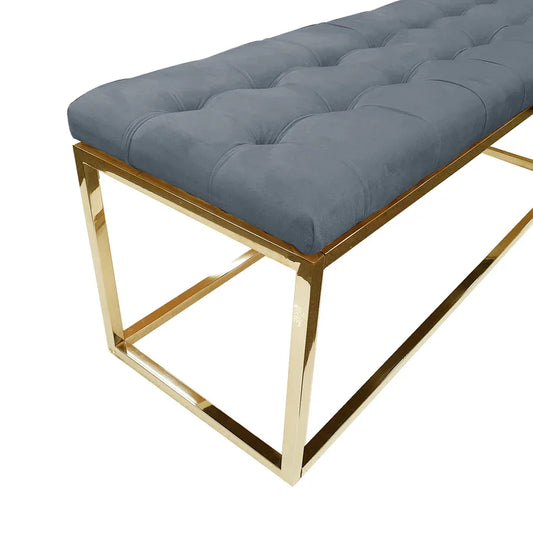 Holly Ottoman Gold Base - Dark Grey Seat - Mekamart Australia