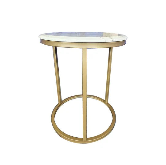 Kelly Side Table - White on Champagne - 45cm - Mekamart Australia