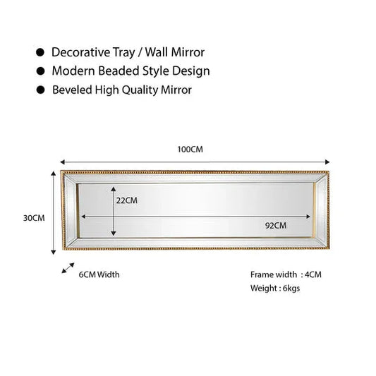 Beaded Tray - Gold Large - Mekamart Australia