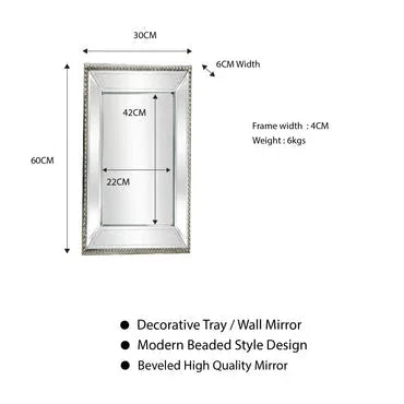 Beaded Tray - Silver Medium - Mekamart Australia
