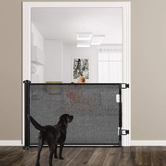 Retractable 1.5M Doorways Hallways Stairs Baby Gate Dog Pet Gate Indoor Outdoor Safety Gates - Mekamart Australia