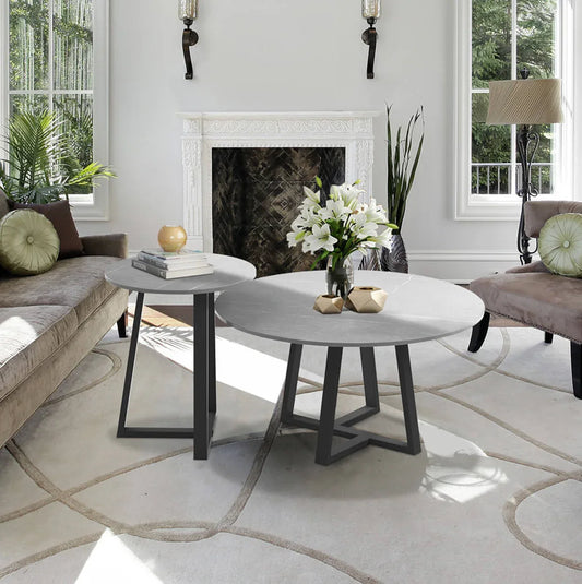 Interior Ave - Broadway Two Tier Coffee Table Set - Stone Grey - Mekamart Australia