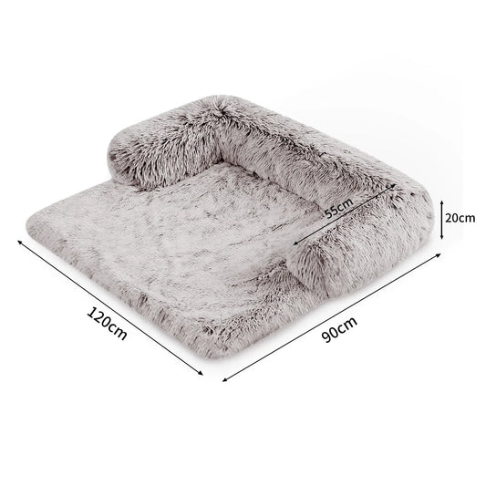 Pet Sofa Bed Dog Calming Sofa Cover Protector Cushion Plush Mat XL - Mekamart Australia