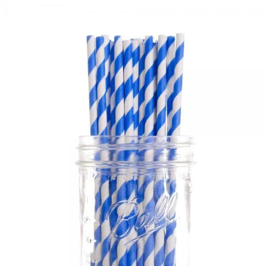 1000 Bulk Wholesale Pack Blue White Drinking Straws Biodegradable Eco Paper Birthday Party Event Bistro Bar Cafe Take Away - Mekamart Australia