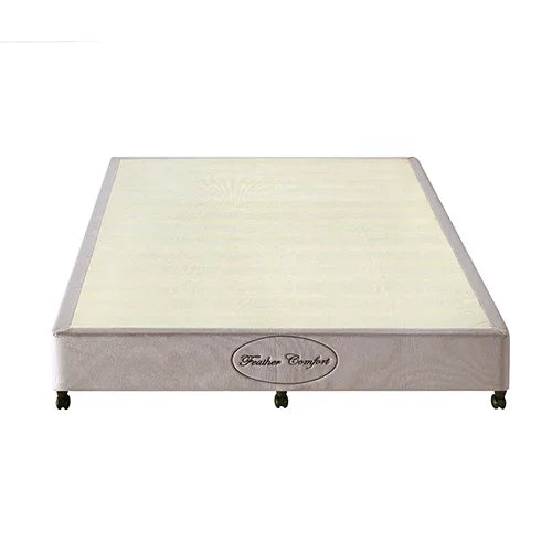 Mattress Base Ensemble Double Size Solid Wooden Slat in Beige with Removable Cover - Mekamart Australia