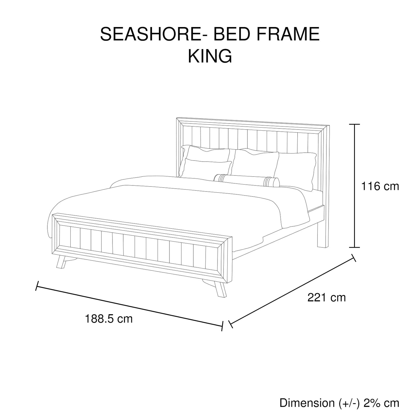King Size Silver Brush Bed Frame in Acacia Wood Construction - Mekamart Australia