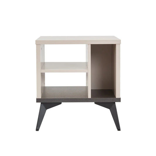 Lamp Table 3 Open Storage Cabinet MDF in Champagne Colour - Mekamart Australia