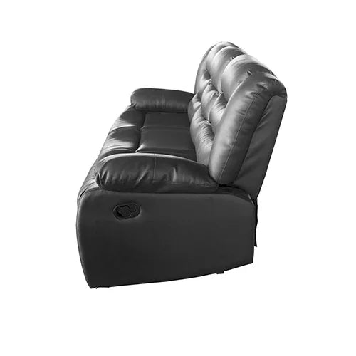 3 Seater Recliner Sofa In Faux Leather Lounge Couch in Black - Mekamart Australia