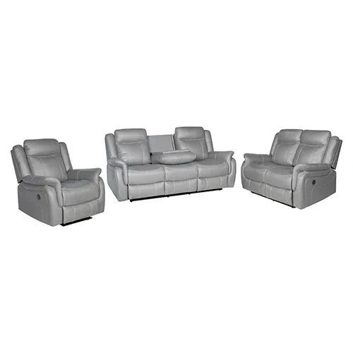 3-2-1 Seater Finest Grey Fabric Recliner Sofa Sturdy Construction Metal Mechanism - Mekamart Australia
