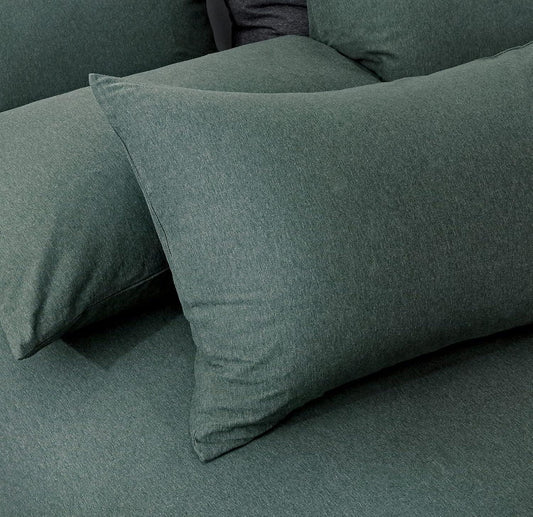 100% Jersey Cotton Quilt Cover Set - Green - Double - Mekamart Australia