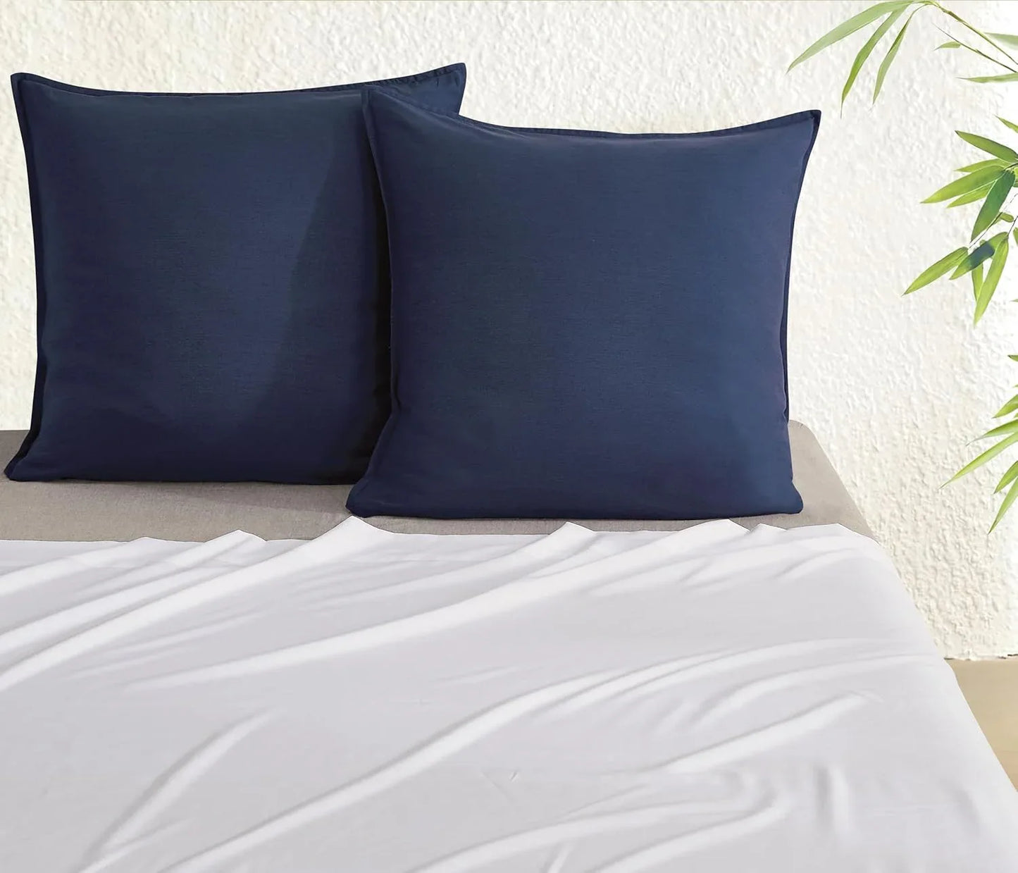 Bamboo Microfibre European Pillowcase x2 (one pair) - Navy - Mekamart Australia