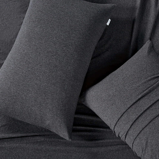 Set of 2 100% Jersey Cotton Soft Breathable Stretchy Standard Pillowcase - Black Marble - Mekamart Australia