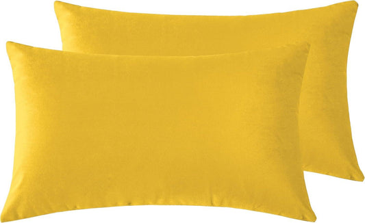Twin-Pack Velvet Cushion Covers - Soft Microfibre Cushion Covers with Hidden Zipper (Yellow, 30cm*50cm) - Mekamart Australia