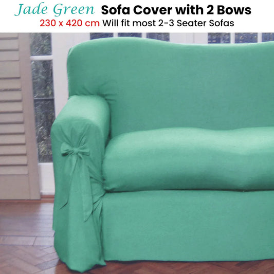 Jade Green Sofa Cover 2 to 3 Seater 230 X 420cm - Mekamart Australia