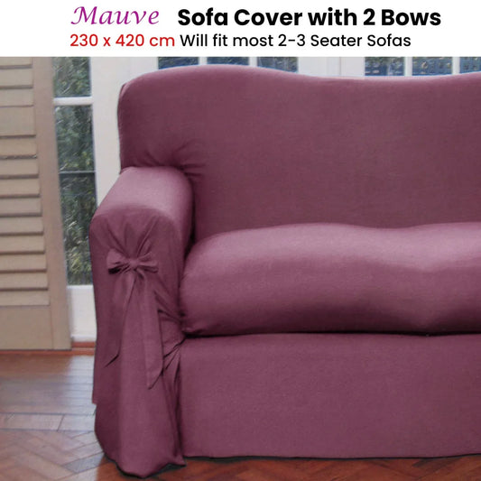 Mauve Sofa Cover 2 to 3 Seater 230 X 420cm - Mekamart Australia