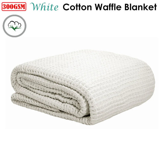 Cotton Waffle Blanket White Single - Mekamart Australia