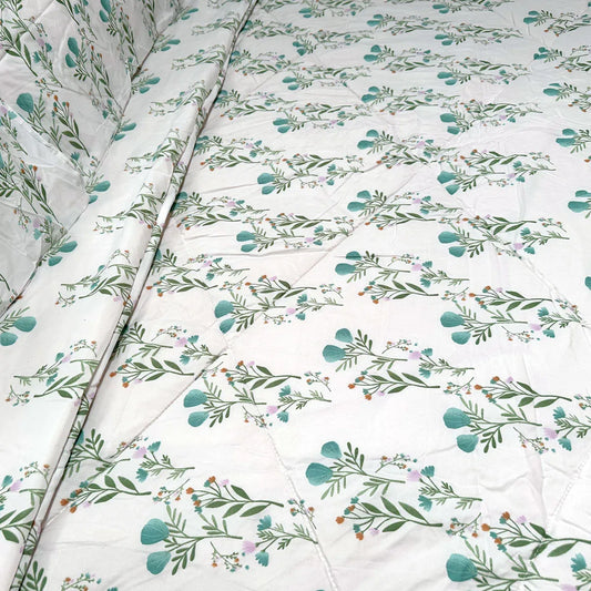 Hotel Living 3 Pce Light Weight Comforter Set Queen/King Corbett Floral Teal - Mekamart Australia