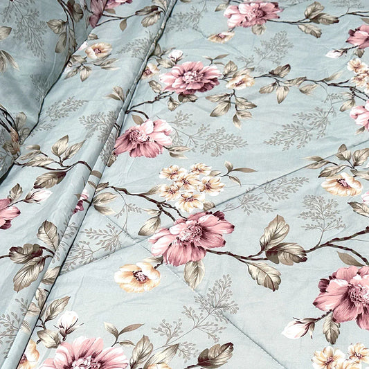 Hotel Living 3 Pce Light Weight Comforter Set Queen/King Corbett Floral Vintage - Mekamart Australia