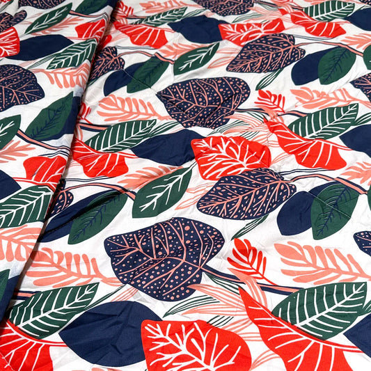 Hotel Living 3 Pce Light Weight Comforter Set Queen/King Corbett Tropical Leaves - Mekamart Australia