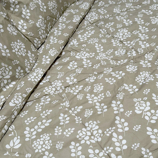 Hotel Living 3 Pce Light Weight Comforter Set Queen/King Corbett Floral Outlines - Mekamart Australia