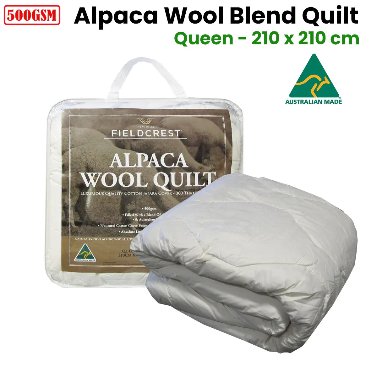 500GSM Alpaca Wool Blend Quilt Queen - Mekamart Australia