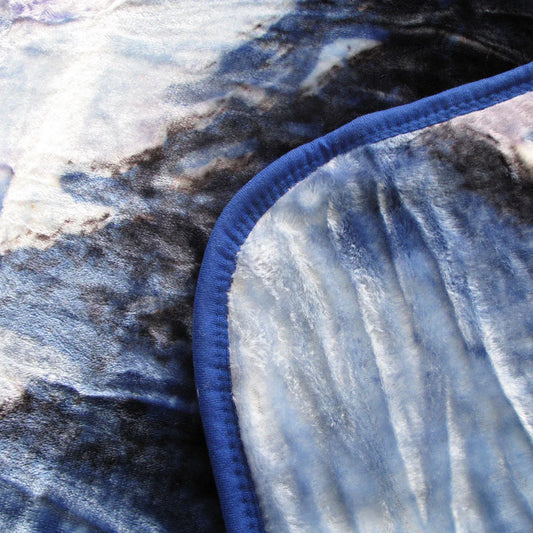 375gsm 1 Ply 3D Print Faux Mink Blanket Queen 200x240 cm Winter Wolf - Mekamart Australia
