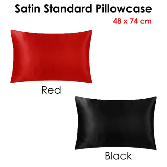 Satin Standard Pillowcase Red - Mekamart Australia