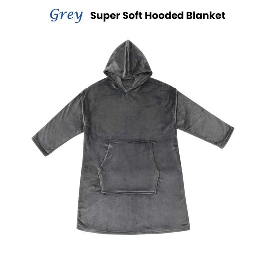 Accessorize Grey Super Soft Hooded Blanket Small/Medium - Mekamart Australia