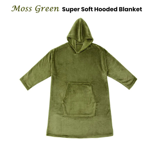 Accessorize Moss Green Super Soft Hooded Blanket Extra Large - Mekamart Australia