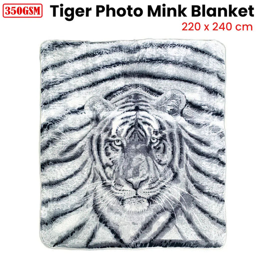 J.Elliot Home 350gsm Tiger Photo Mink Blanket - Mekamart Australia
