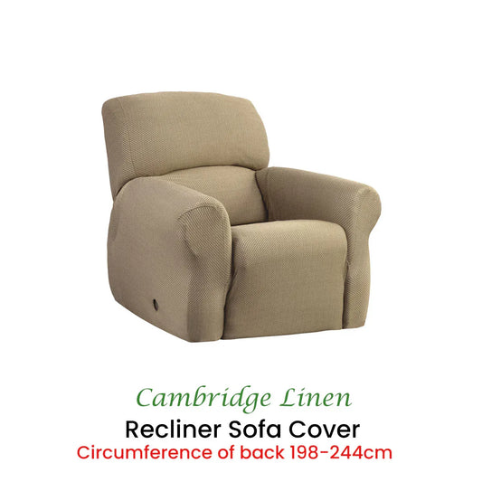 Elan Cambridge Extra-stretch Couch Cover Linen One Seater Recliner Linen - Mekamart Australia